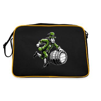 Leprechaun poussant le tonneau (Leprechaun irlandais) - Sac Retro - noir/or - Dos