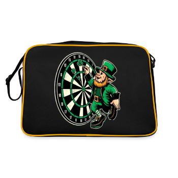Fléchettes jouant du lutin (lutin irlandais) - Sac Retro - noir/or - Dos