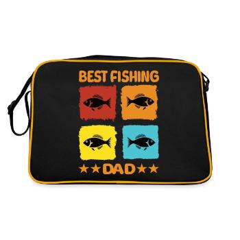 Meilleur papa pêcheur - Sac Retro - noir/or - Dos