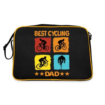 Best Cycling Dad - Retro Tasche - Schwarz/Gold - Hinten