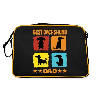Best Dachshund Dad - Retro Bag - black/gold - Back