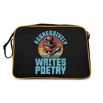Un amateur de poésie écrit agressivement un amateur de livres rétro - Sac Retro - noir/or - Dos
