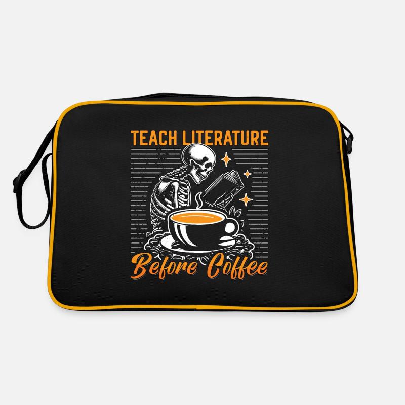 Teach Literature Before Bookworm Coffee Lover Retro Tasche