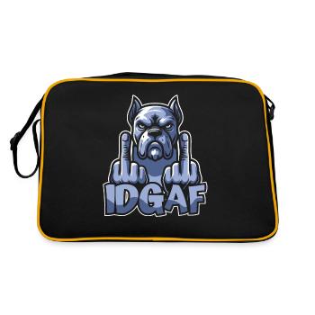 Cane Corso Es Ist Mir Scheißegal Idgaf - Retro Tasche - Schwarz/Gold - Hinten
