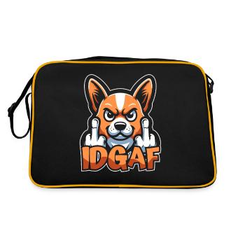 Corgi Es Ist Mir Scheißegal Idgaf - Retro Tasche - Schwarz/Gold - Hinten
