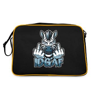Zebra Es Ist Mir Scheißegal Idgaf - Retro Tasche - Schwarz/Gold - Hinten