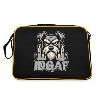 Schnauzer Hund Es Ist Mir Scheißegal Idgaf - Retro Tasche - Schwarz/Gold - Hinten
