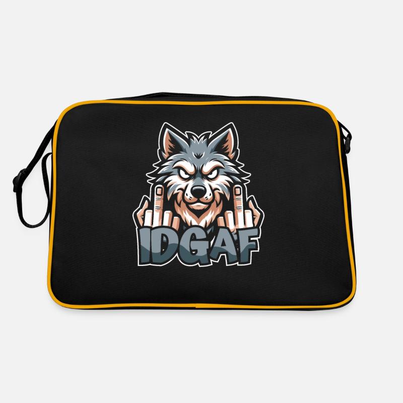 Wolf Es Ist Mir Scheißegal Idgaf Retro Tasche