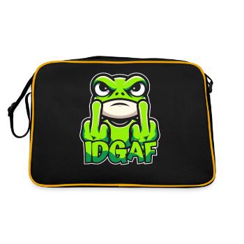 Frosch Kröte Es Ist Mir Scheißegal Idgaf - Retro Tasche - Schwarz/Gold - Hinten