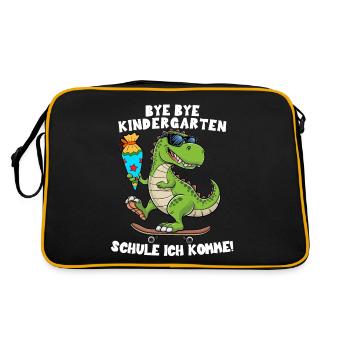 School Enrollment Back to School Boys Schoolchild Dino Trex - Retro Bag - black/gold - Back
