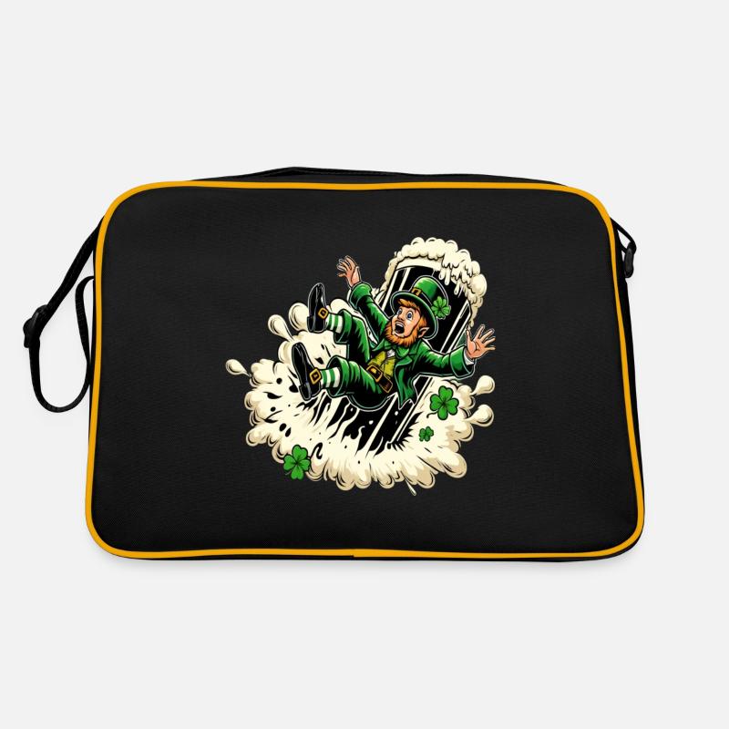 Fallender Leprechaun (Irischer Kobold) Retro Tasche