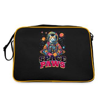 Chat astronaute pattes de l’espace - Sac Retro - noir/or - Dos