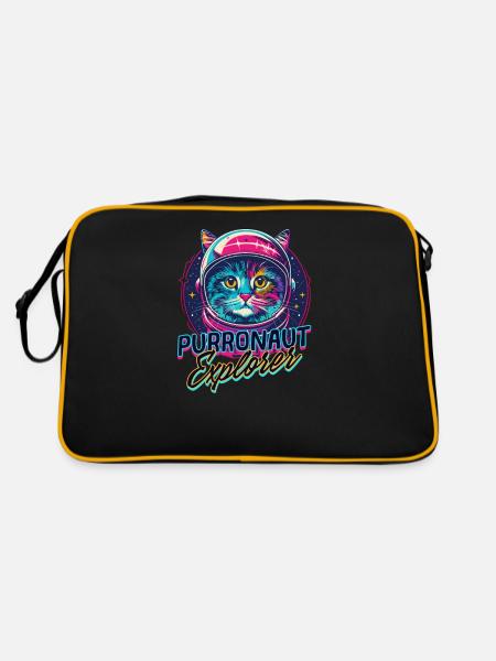 Chat Astronaute Purronaute Explorer - Sac Retro - noir/or - Dos
