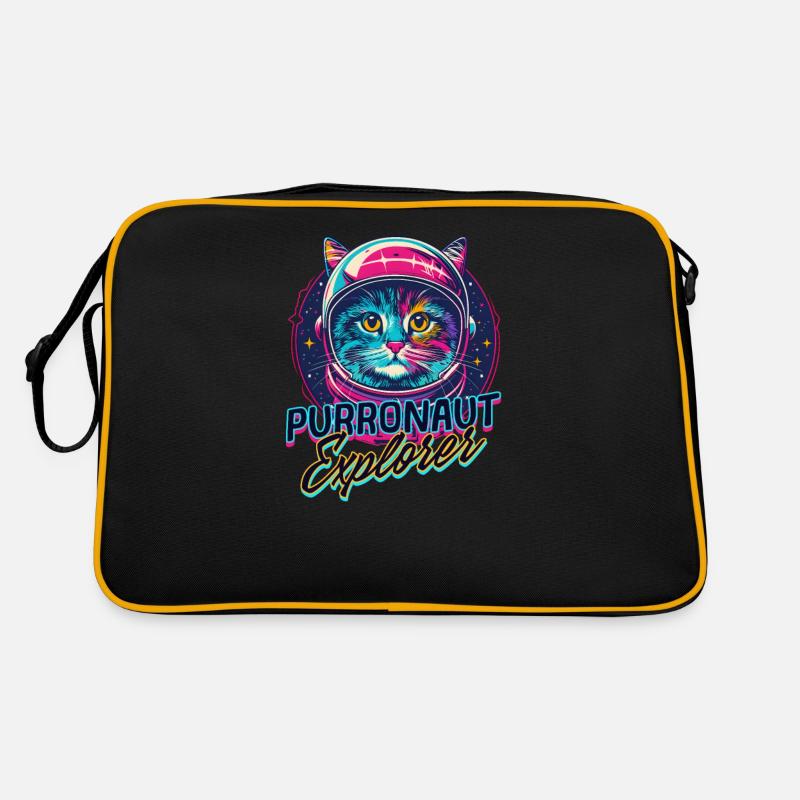Katze Astronaut Purronaut Explorer Retro Tasche