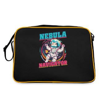 Navigateur de nébuleuse d’astronaute de chat - Sac Retro - noir/or - Dos