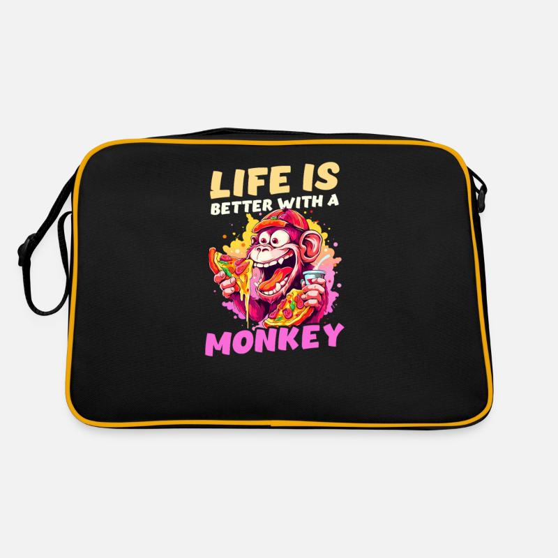 Monkey Lover Life Better With Monkey Retro Bag