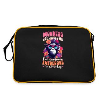 Monkey Lover Les singes sont géniaux Je suis Singe - Sac Retro - noir/or - Dos
