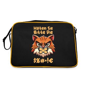 Chat S’il vous plaît, gardez la bouche fermée - Sac Retro - noir/or - Dos