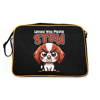 Brittany Spaniel Stfu Would You Please Shut Up - Retro Bag - black/gold - Back