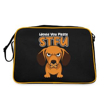 Teckel Dackel tais-toi S’il te plaît tais-toi - Sac Retro - noir/or - Dos