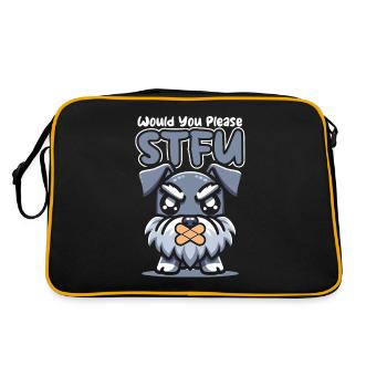 Schnauzer Dog Stfu Would You Please Shut Up - Retro Bag - black/gold - Back