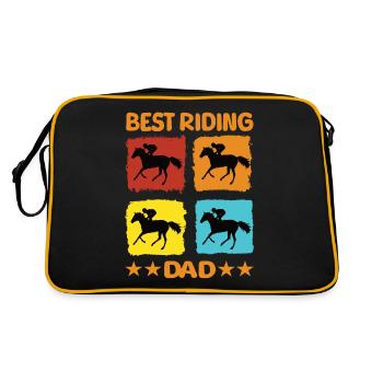 Best Riding Dad - Retro Tasche - Schwarz/Gold - Hinten