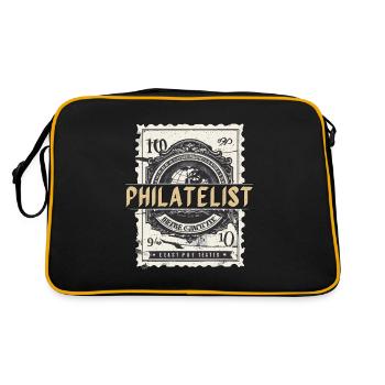 Le philatéliste collectionneur de timbres aime collectionner les timbres - Sac Retro - noir/or - Dos
