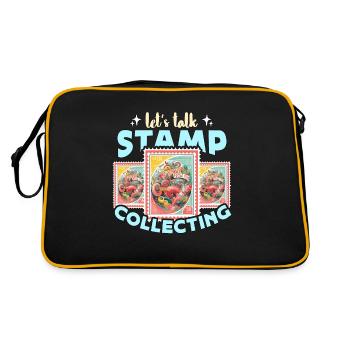Collectionneur de timbres Parlons philatélie amoureuse des timbres - Sac Retro - noir/or - Dos