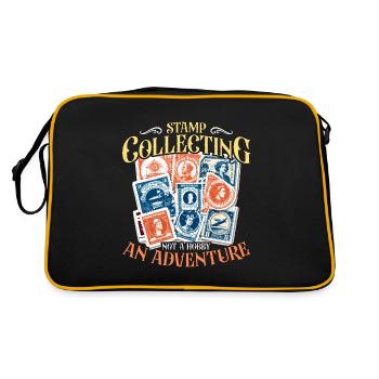 Stamp Collecting Not A Hobby Philately Stamp Lover - Retro Bag - black/gold - Back