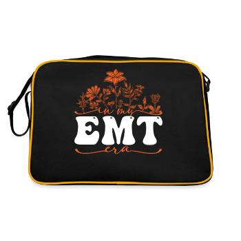 In My EMT Era with floral motif - Retro Bag - black/gold - Back