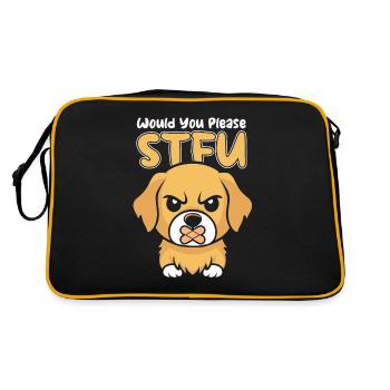 Golden Retriever Stfu Would You Please Shut Up - Retro Bag - black/gold - Back