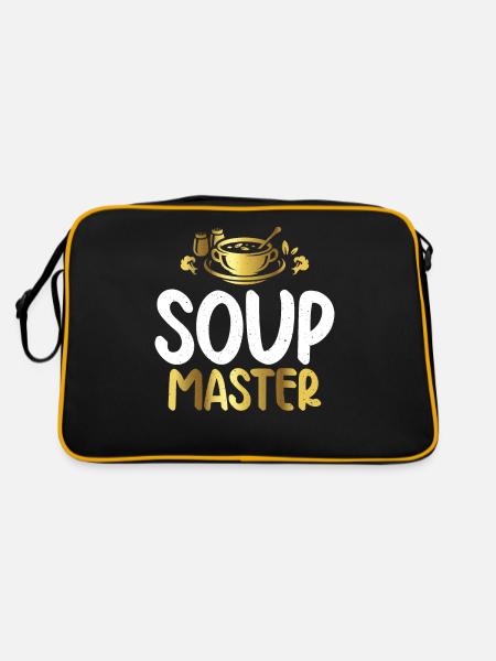 Soup Lovers Gifts - Retro Tasche - Schwarz/Gold - Hinten