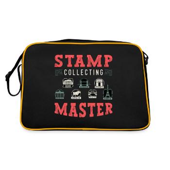 Stamp Collecting Master Philately Stamp Lover - Retro Bag - black/gold - Back