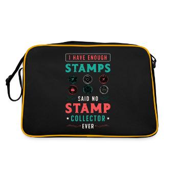 Stamp Collector I Have Enough Stamp Collection - Sac Retro - noir/or - Dos