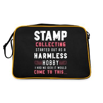 Stamp Collecting Started Out As A Stamp Lover - Retro Tasche - Schwarz/Gold - Hinten