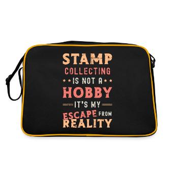 Stamp Collecting Is Not Just A Hobby Stamp Lover - Retro Bag - black/gold - Back