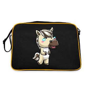Fjord Horse Kawaii Emoticon - Retro Bag - black/gold - Back