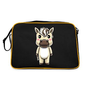 Fjord Horse Kawaii Emoticon - Retro Bag - black/gold - Back
