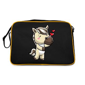 Fjord Horse Kawaii Emoticon - Retro Bag - black/gold - Back