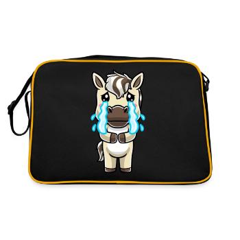 Fjord Horse Kawaii Emoticon - Retro Bag - black/gold - Back