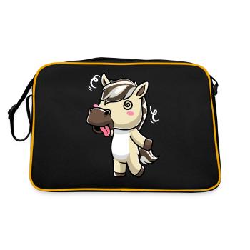 Fjord Horse Kawaii Emoticon - Retro Bag - black/gold - Back