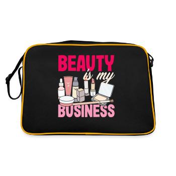 Hautpflege Kosmetikerin Kosmetik - Retro Tasche - Schwarz/Gold - Hinten