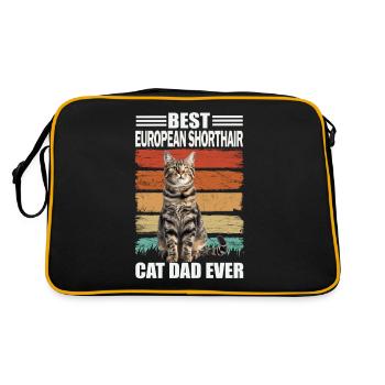 Papa chat européen à poil court - Sac Retro - noir/or - Dos