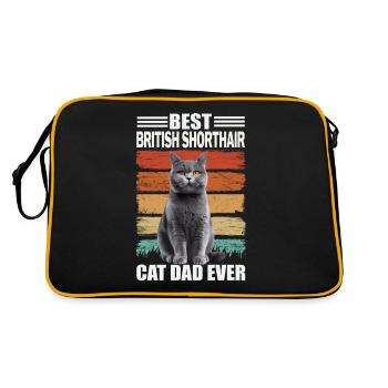 Papa chat britannique à poil court - Sac Retro - noir/or - Dos