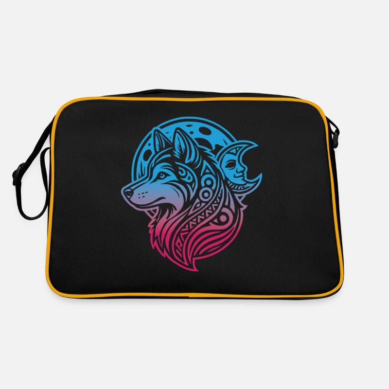 Siberian Husky Stammes Moon Phases Retro Tasche
