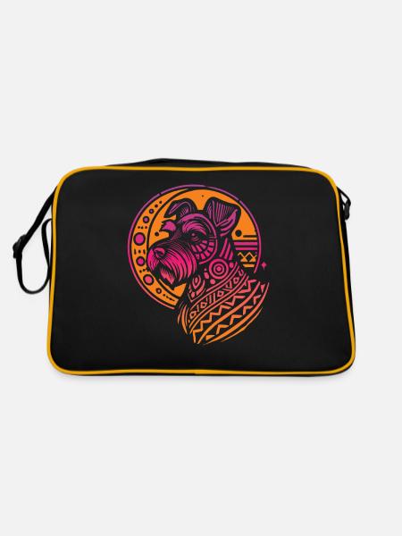 Schnauzer Tribe Moon Phases - Retro Bag - black/gold - Back