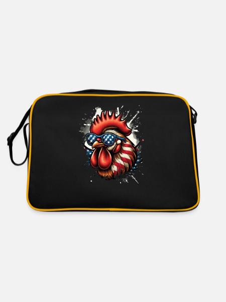Big Chicken Cool Chicken Usa Chicken - Sac Retro - noir/or - Dos