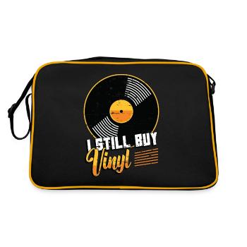 Disques vinyles J’achète encore vinyle Amateur de musique rétro - Sac Retro - noir/or - Dos