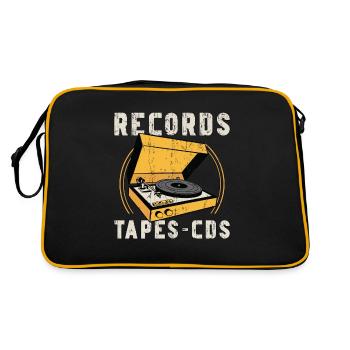 Vinyl Records Tapes - Cds Turntable Music Lover - Retro Bag - black/gold - Back