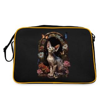Devon Rex Cat - Retro Bag - black/gold - Back